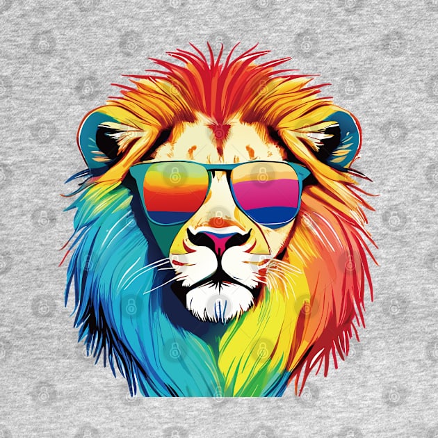 Psychedelic Lion: A Colorful Pop Art Delight by linann945